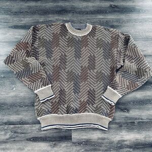 VTG‎ Grandpa Sweater Mens 3D Textured Knit Biggie Cosby Cotton